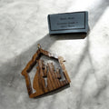 Handmade aged Olive Wood nativity scene . Made in Bethlehem, Palestine.(A)