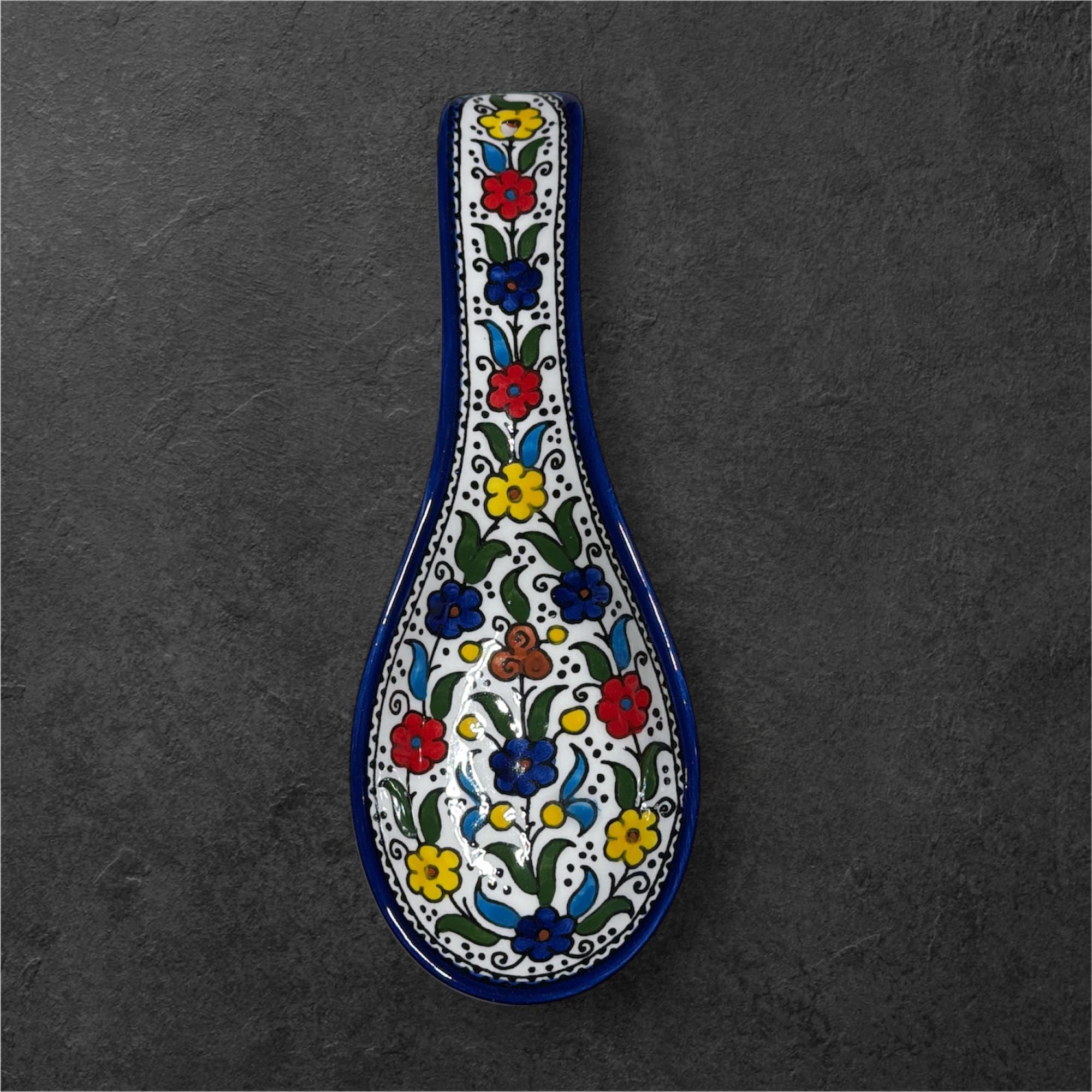 Handmade Ceramic spoon rest made in Hebron/Palestine by Fakhouri family