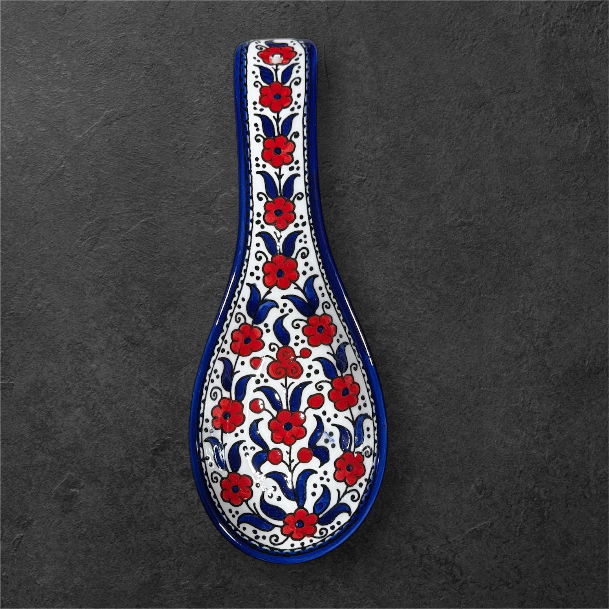 Handmade Ceramic spoon rest made in Hebron/Palestine by Fakhouri family