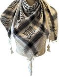 Traditional Palestinian Kufiya original black and white  with Tassels (48"x48") more than 2000 sold here before being deactivated by Etsy