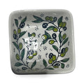 Handmade ceramic Olive branches  square serving dish (4”)made in Palestine