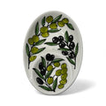 Handmade ceramic Olives design double dip dish  7”made in Palestine