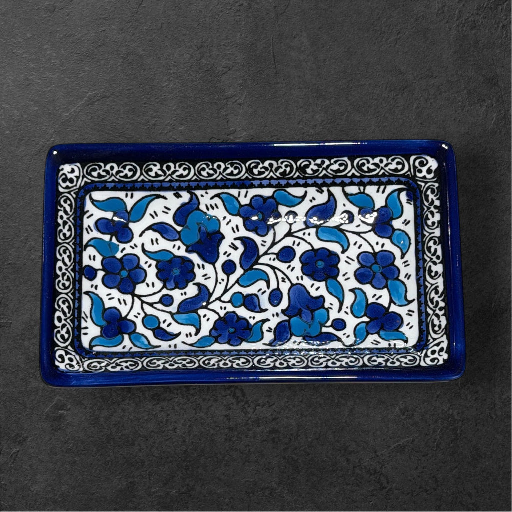 Handmade Rectangular ceramic serving plate made in Hebron/Palestine by Fakhouri family