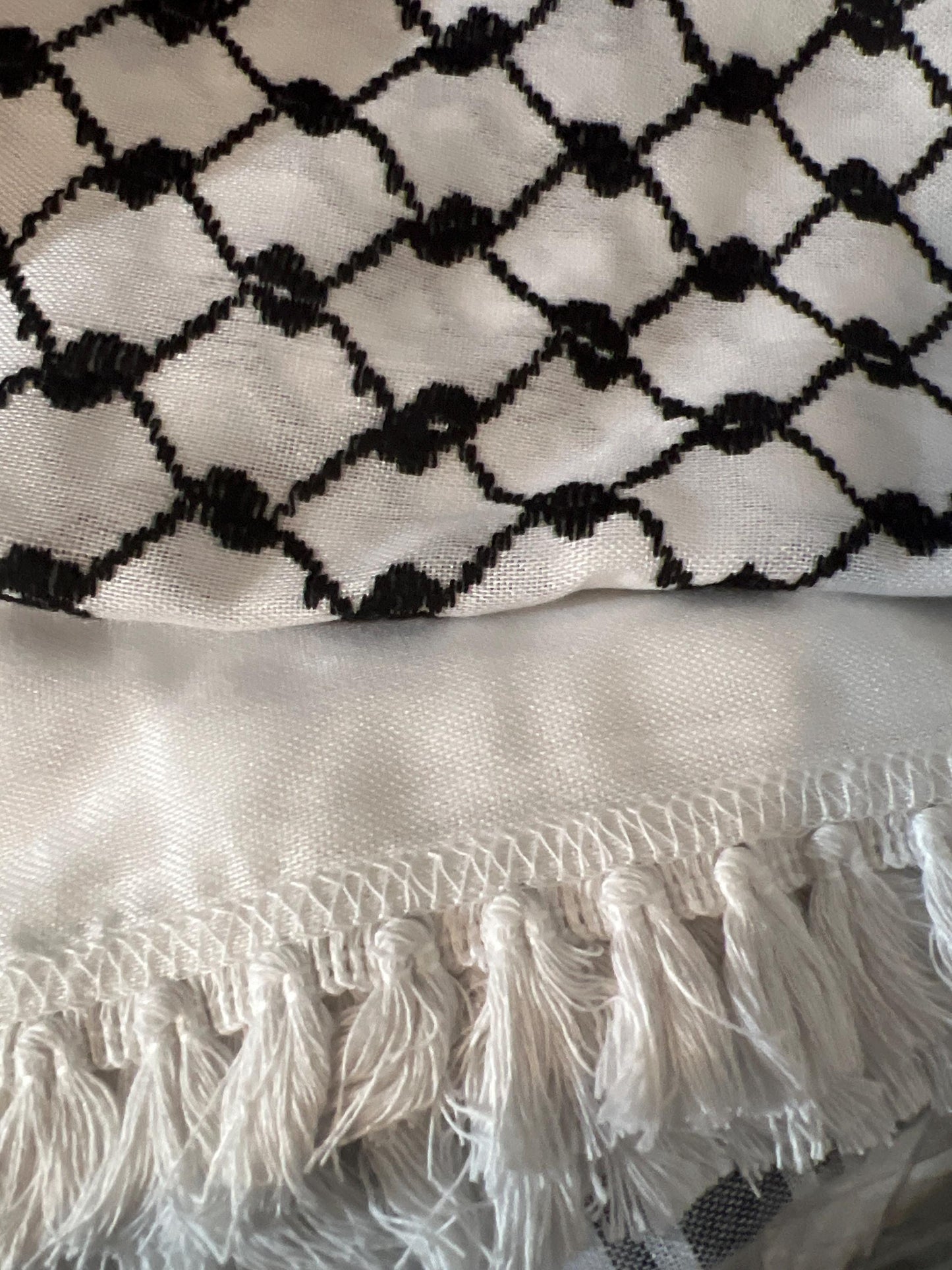 Authentic high quality Keffiyeh Scarf, Made in Jordan (48"x48") red on white