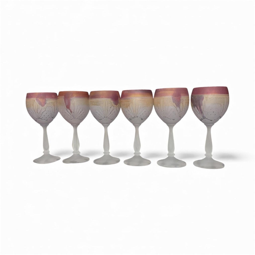Palestinian Handmade Hebron Glass set of 6 set.I