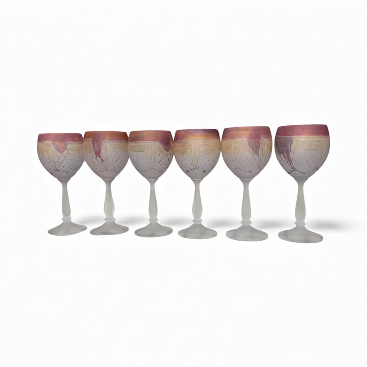 Palestinian Handmade Hebron Glass set of 6 set.I