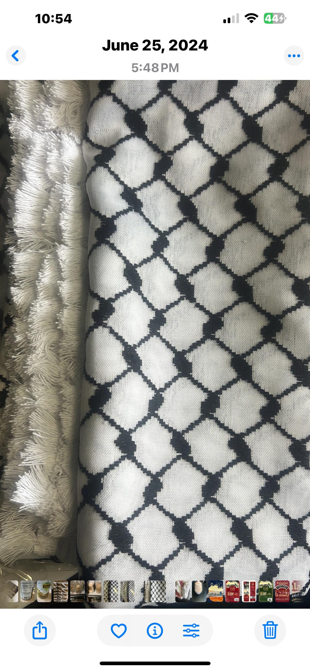Woven Kufiya Scarf: Authentic Arafat Style, Made in Jordan (48”x48”)