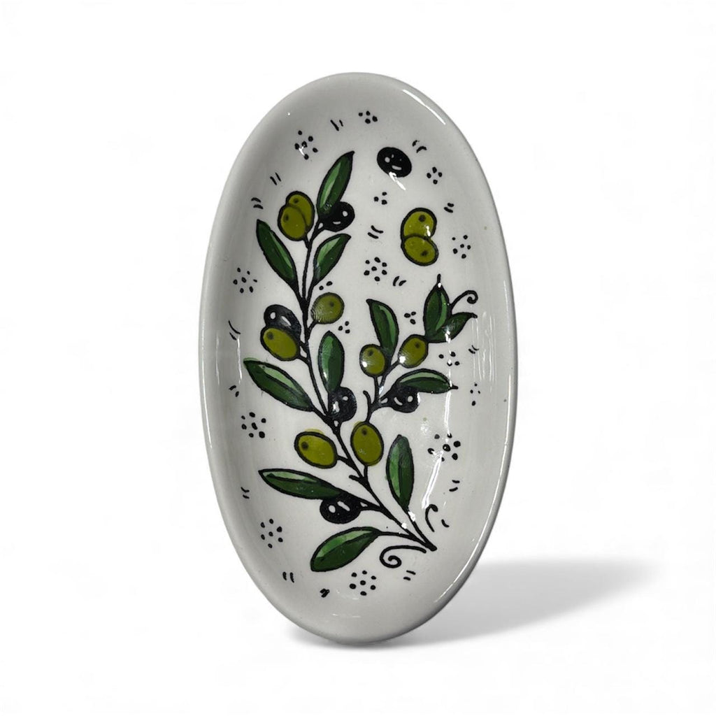 Handmade ceramic Olive branches soap dish  6.5”handmade in Palestine