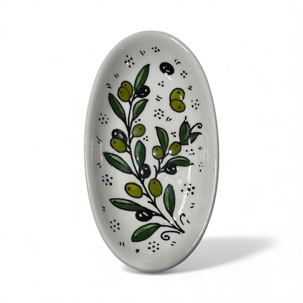 Handmade ceramic Olive branches soap dish  6.5”handmade in Palestine