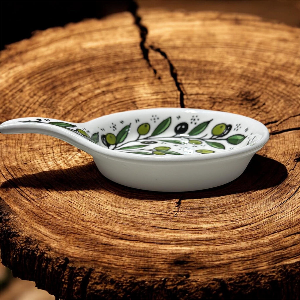 Handmade spoon rest with olives made in Palestine