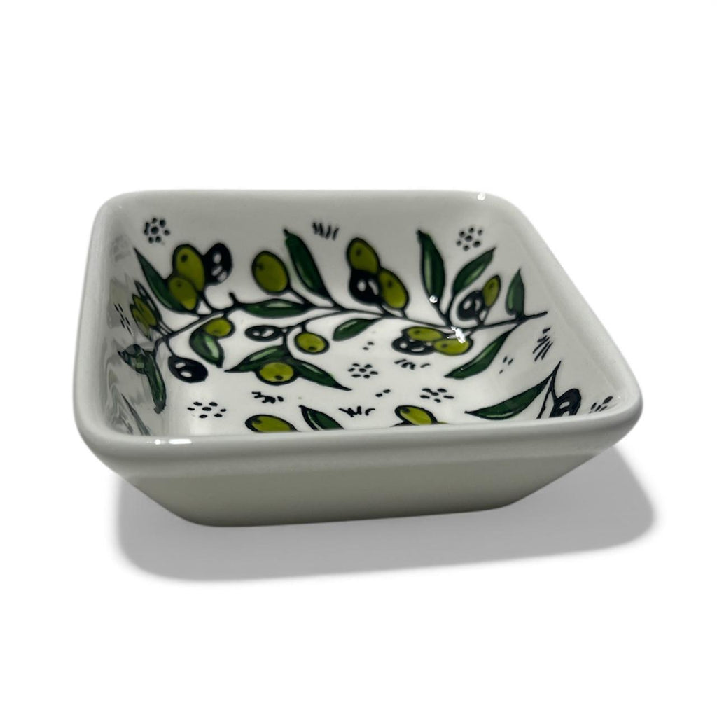 Handmade ceramic Olive branches rectangular dish  6”made in Hebron,Palestine