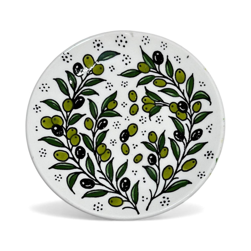 Handmade Ceramic round serving plate6.5” handmade in Hebron Palestine by Fakhouri Family