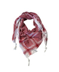 Authentic high quality Keffiyeh Scarf, Made in Jordan (48"x48") red on white