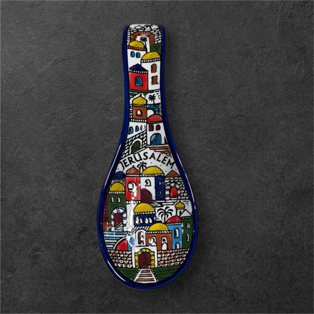 Handmade Ceramic spoon rest made in Hebron/Palestine by Fakhouri family