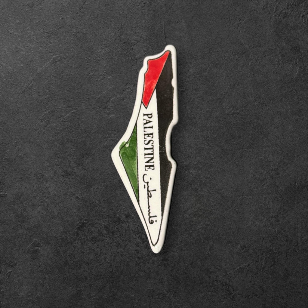 Handmade ceramic Palestine map magnets made in Hebron,Palestine