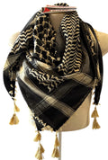 Woven keffiyeh Cream on Black, Standard 48”x48”