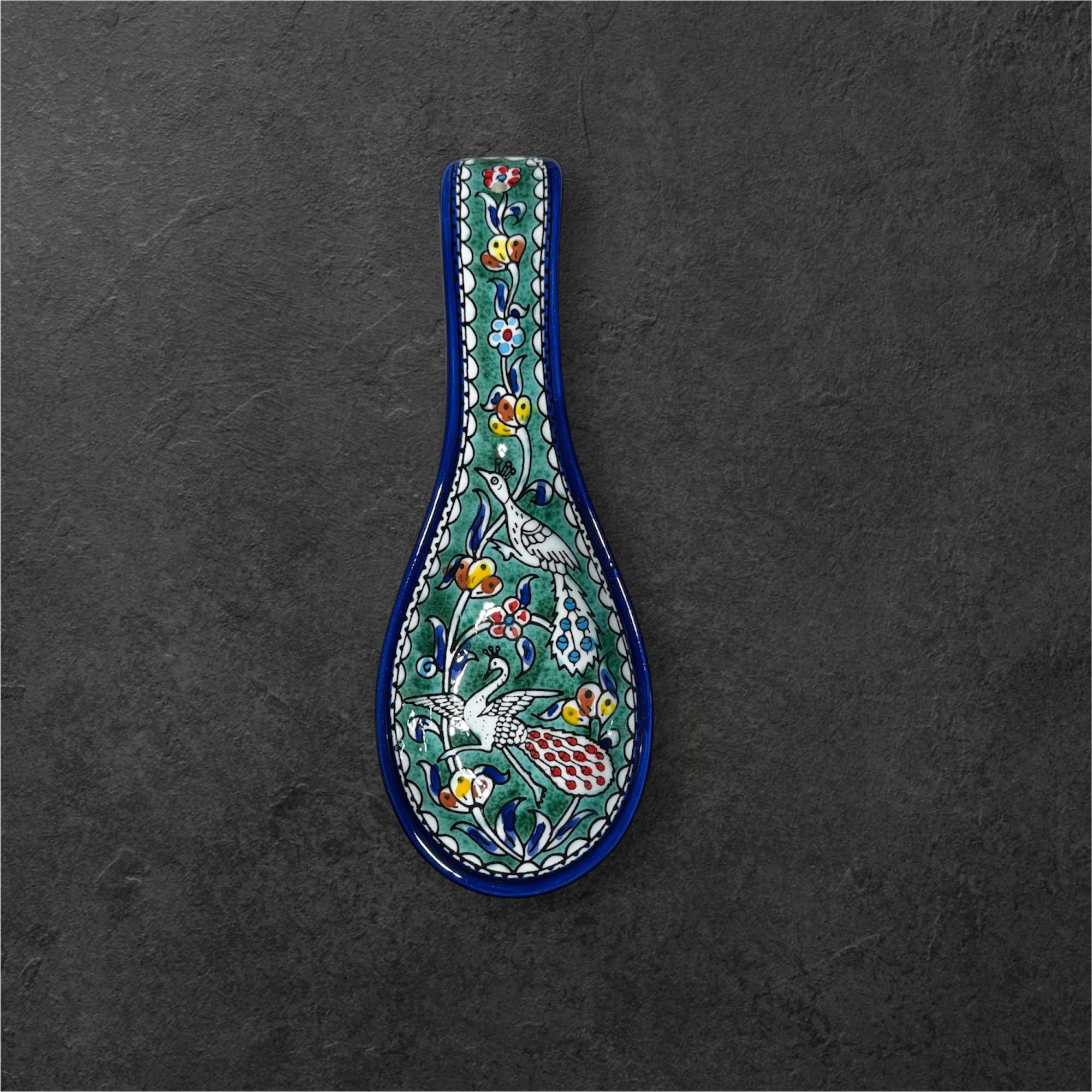 Handmade Ceramic spoon rest made in Hebron/Palestine by Fakhouri family