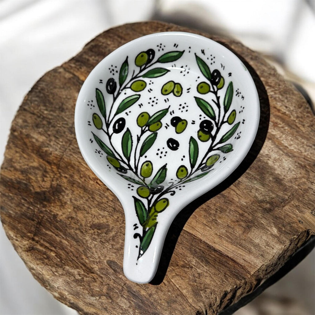 Handmade spoon rest with olives made in Palestine