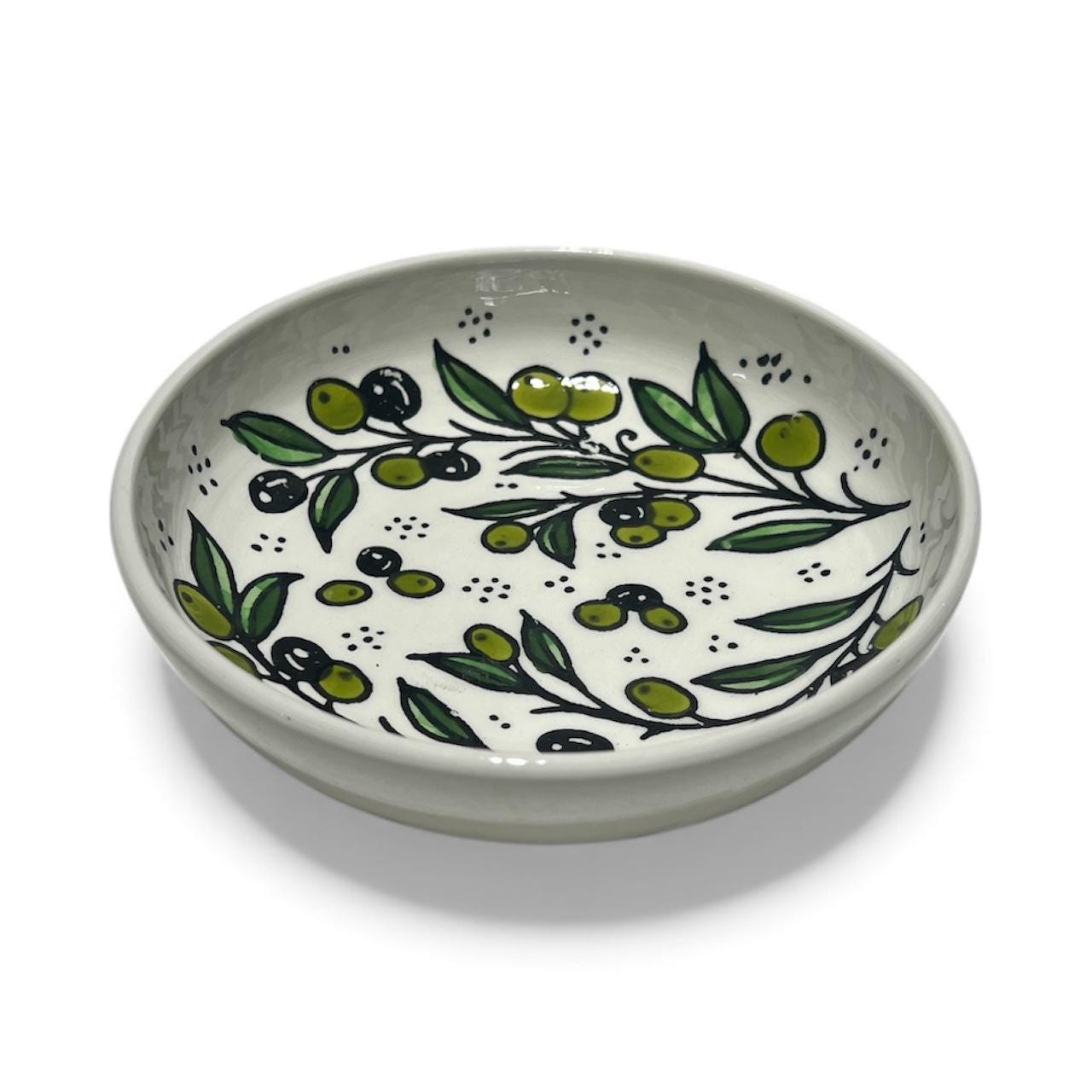 Handmade ceramic Olives design bowl (3.5”)made in Palestine