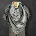 Authentic Palestine Made keffiyeh Scarf: white on black Woven Tessels