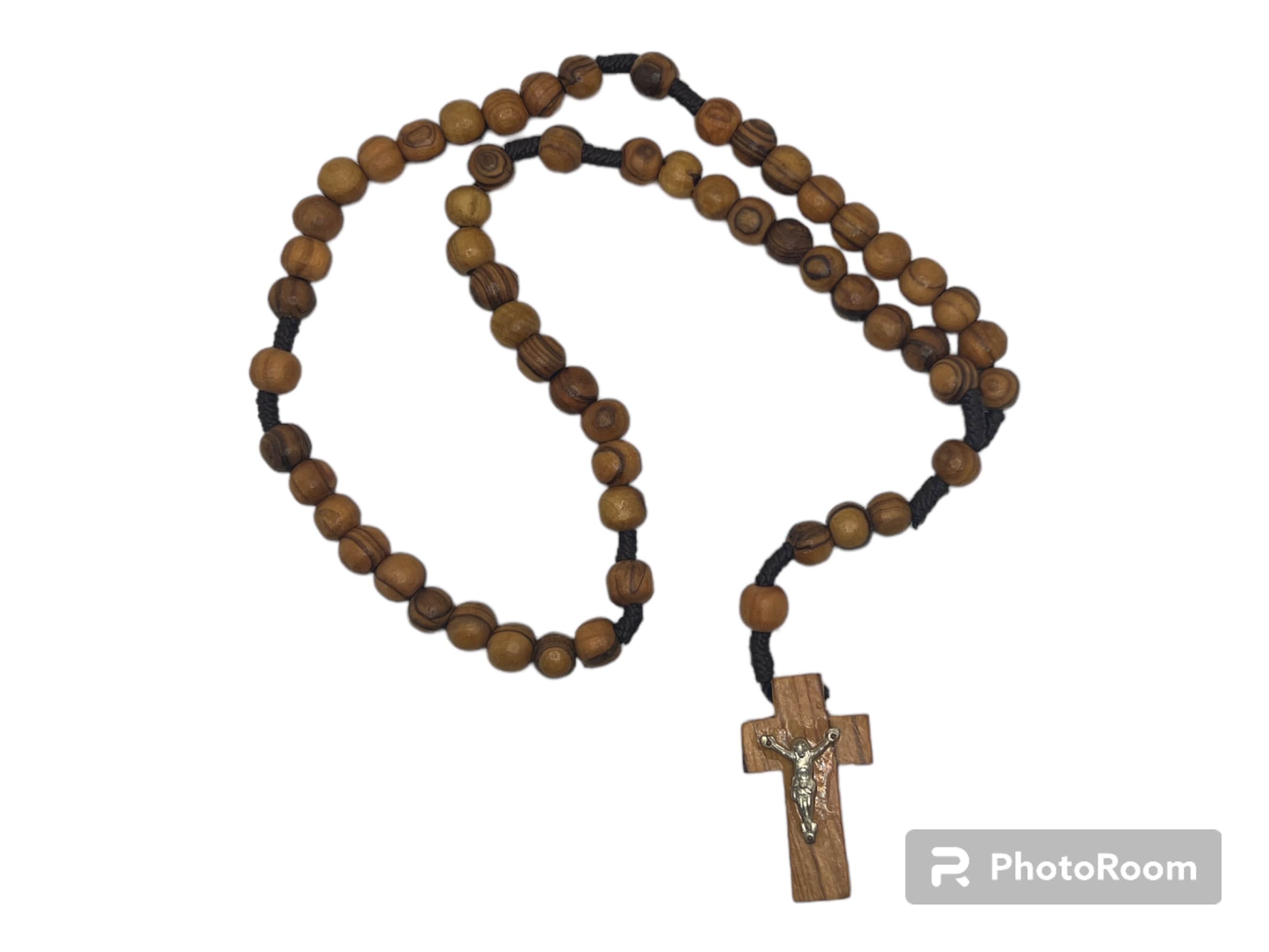 Handmade Bethlehem aged olive Wood Rosary Made in , Palestine.