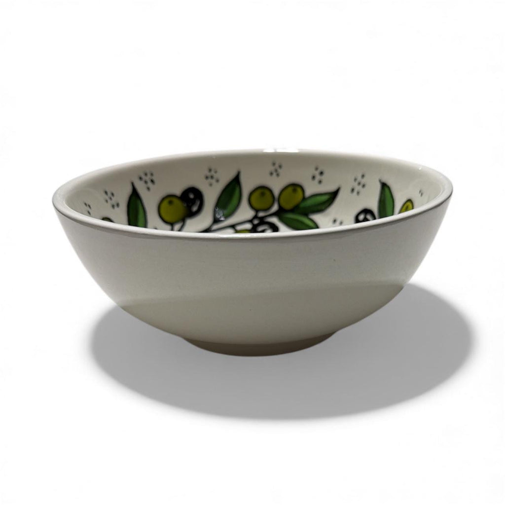 Handmade ceramic Olives design  bowl 6”made in Palestine