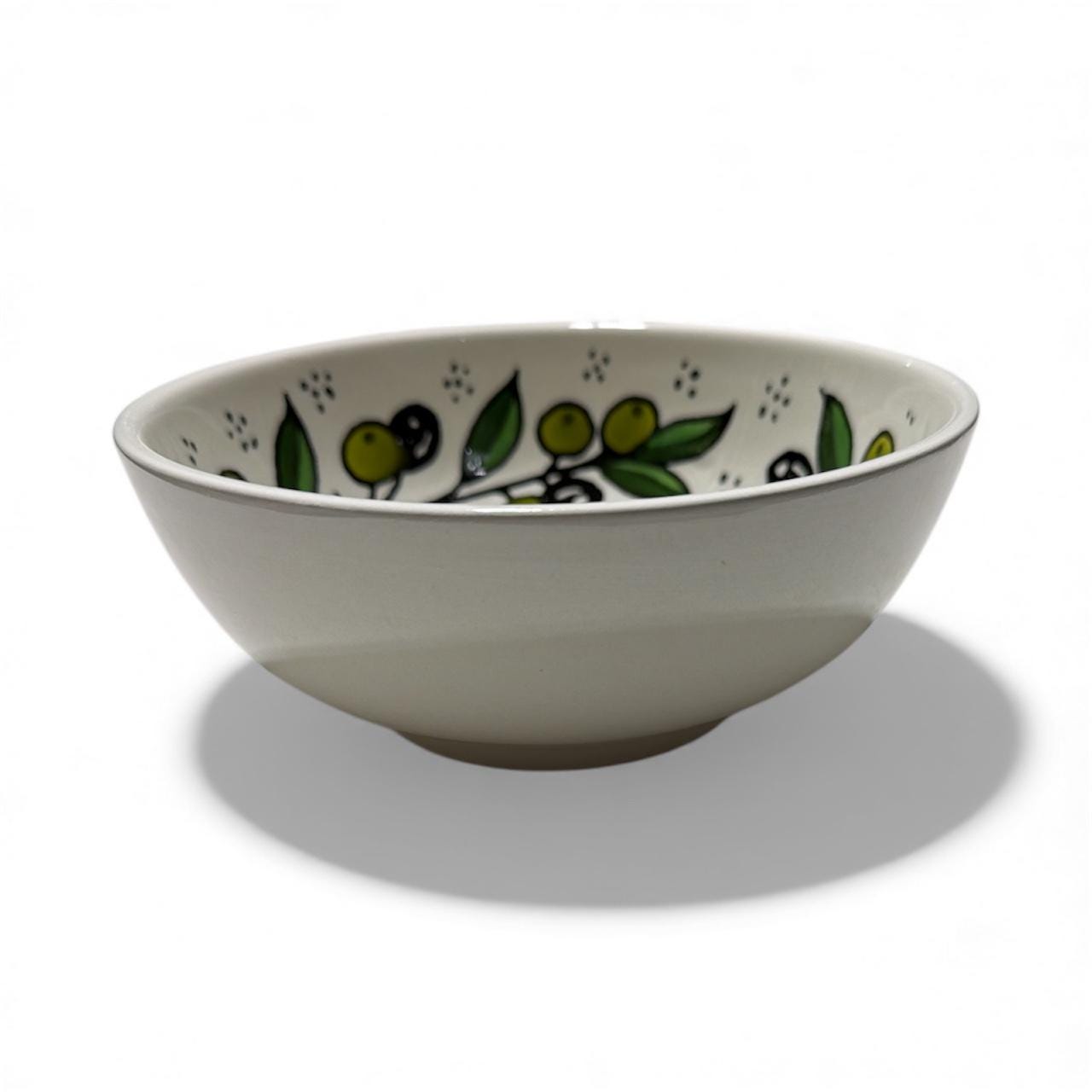 Handmade ceramic Olives design  bowl 6”made in Palestine