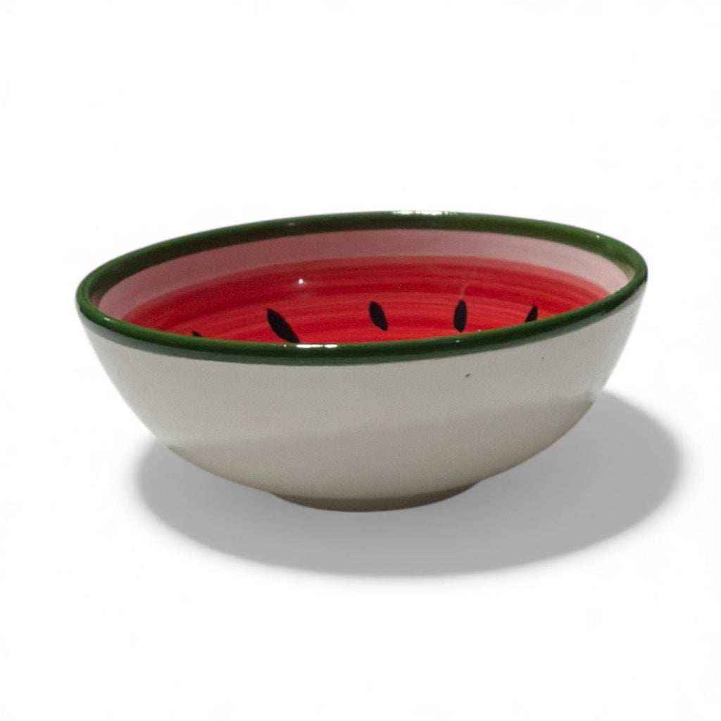 Handmade ceramic Watermelon design  bowl 6”made in Palestine