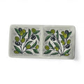Handmade ceramic Double olive tray  (6”)made in Hebron Palestine