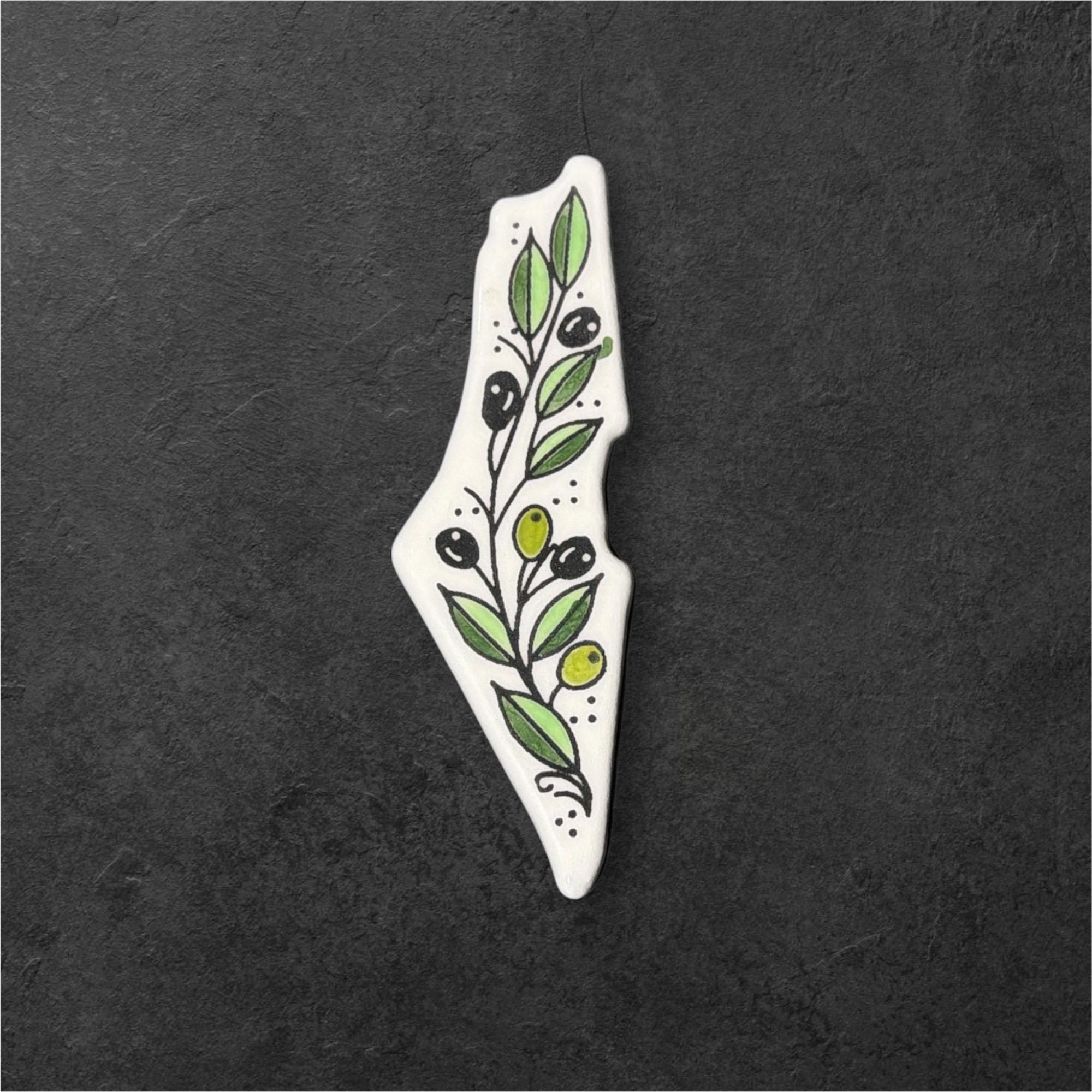 Handmade ceramic Palestine map magnets made in Hebron,Palestine