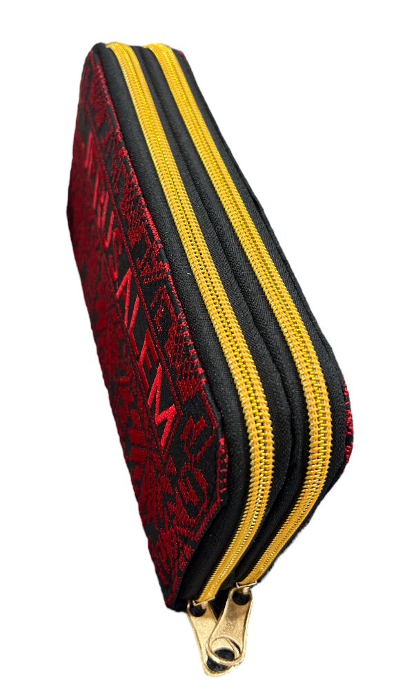 Palestinian Made Thobe Style Red Embroidered Wallets, Jerusalem, Bethlehem, Free Palestine