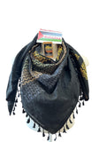Palestine Made Authentic Keffiyeh, Woven Scarf with Tassels (48"x48")