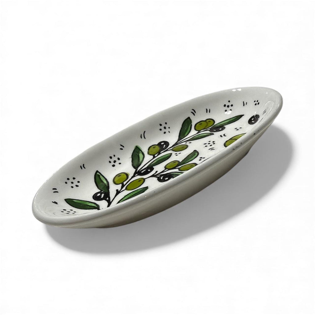 Handmade ceramic Olive branches soap dish  6.5”handmade in Palestine