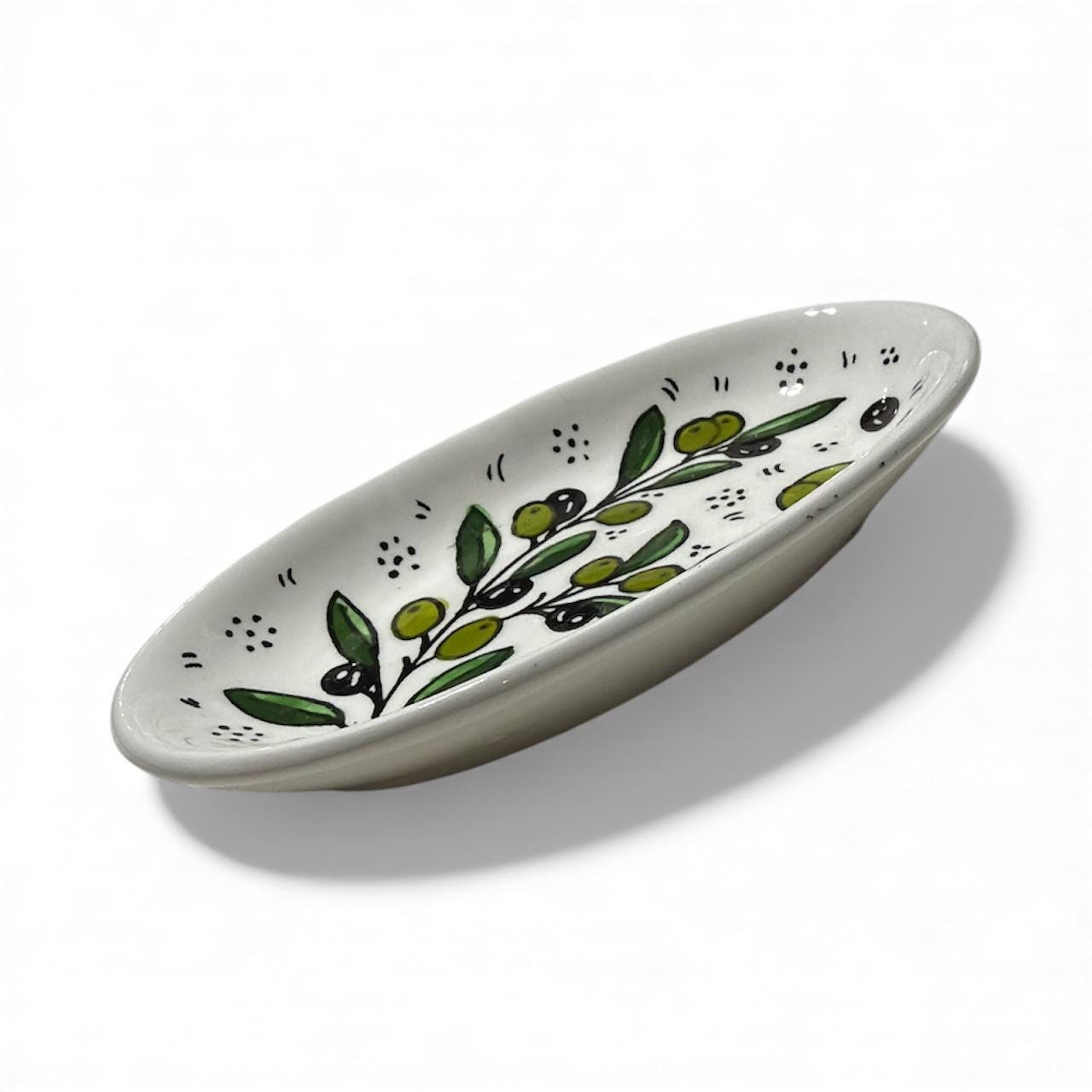 Handmade ceramic Olive branches soap dish  6.5”handmade in Palestine