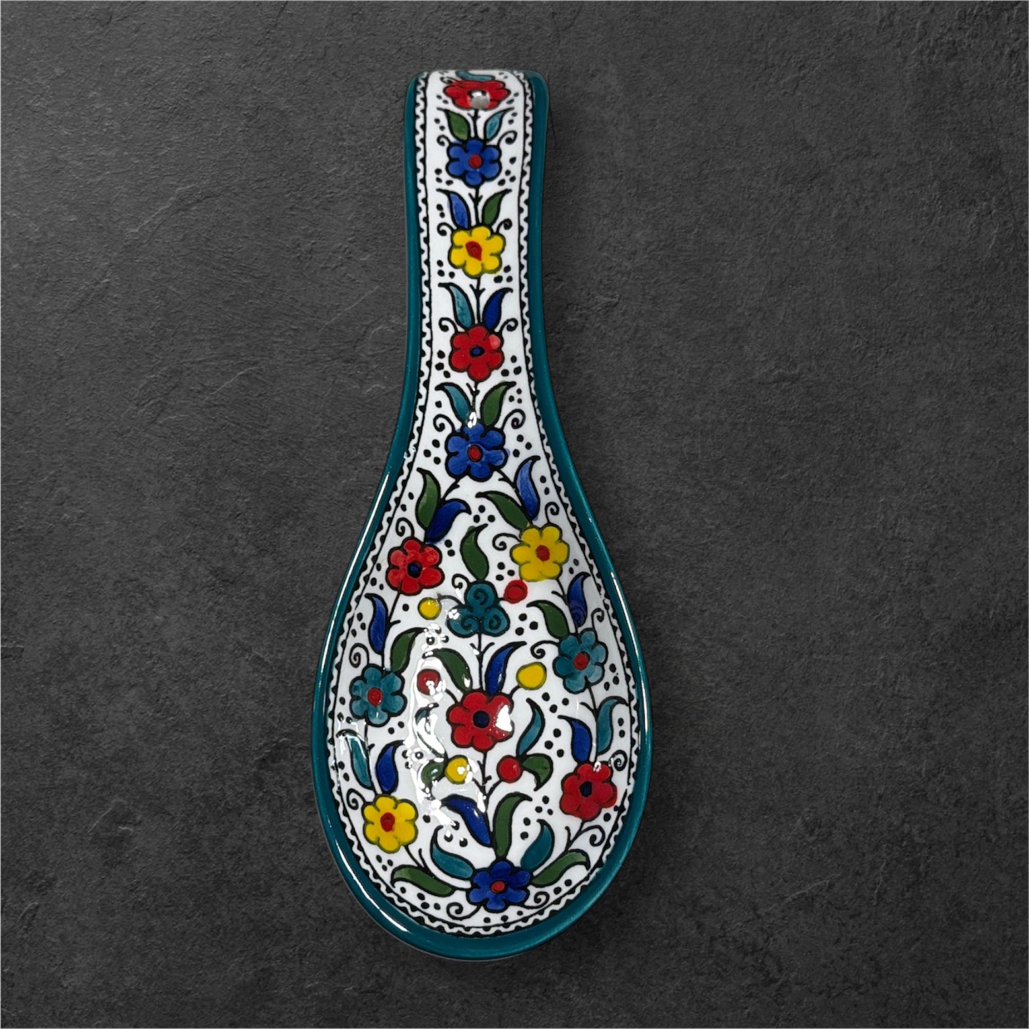 Handmade Ceramic spoon rest made in Hebron/Palestine by Fakhouri family