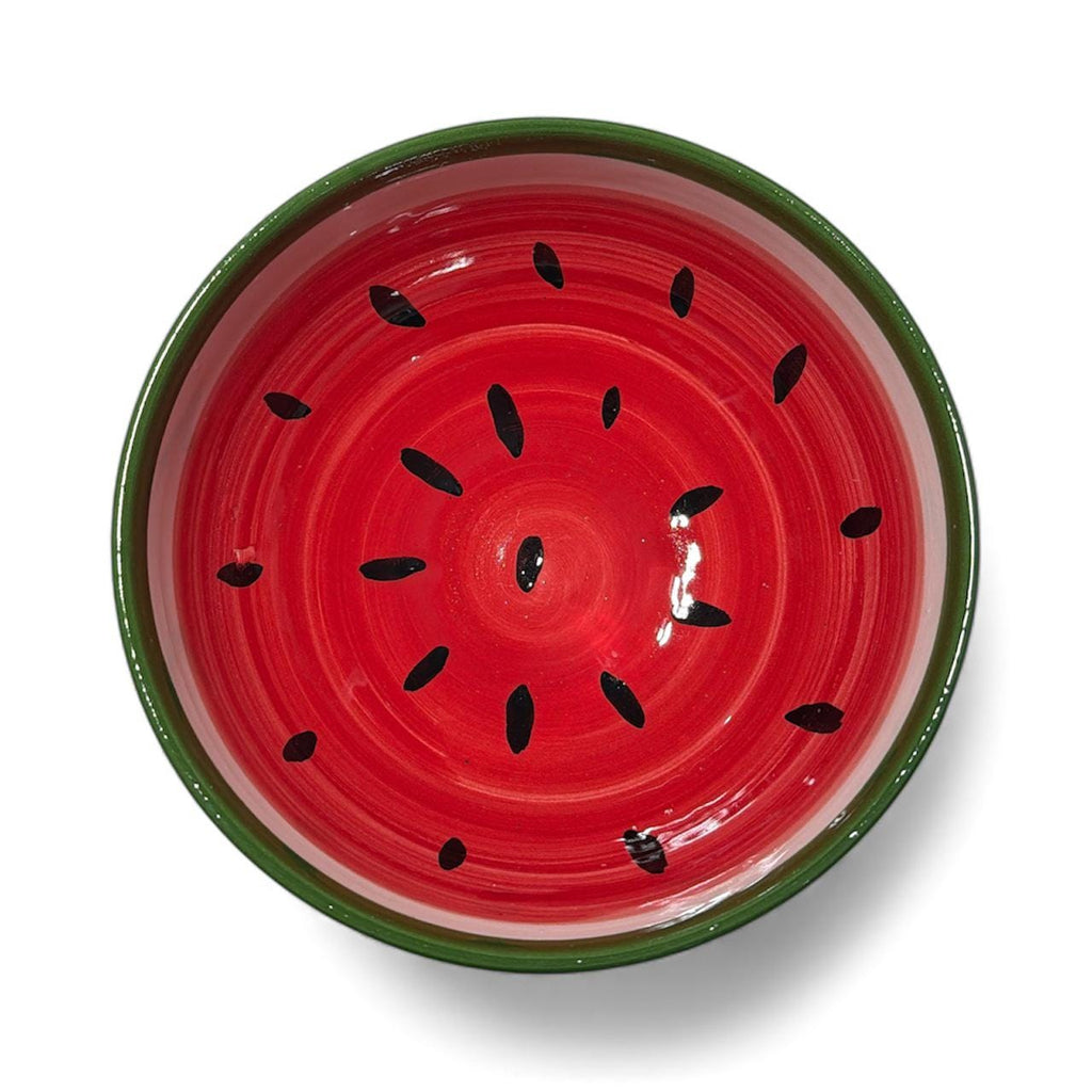 Handmade ceramic Watermelon design  bowl 6”made in Palestine