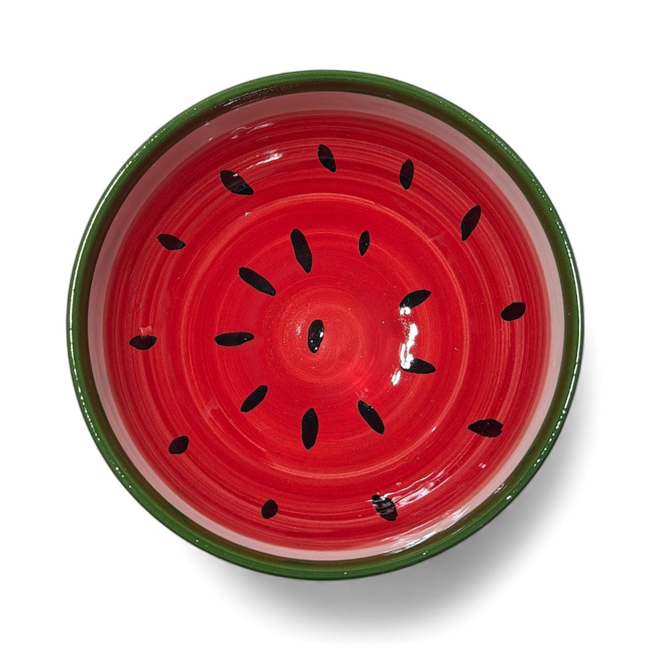 Handmade ceramic Watermelon design  bowl 6”made in Palestine