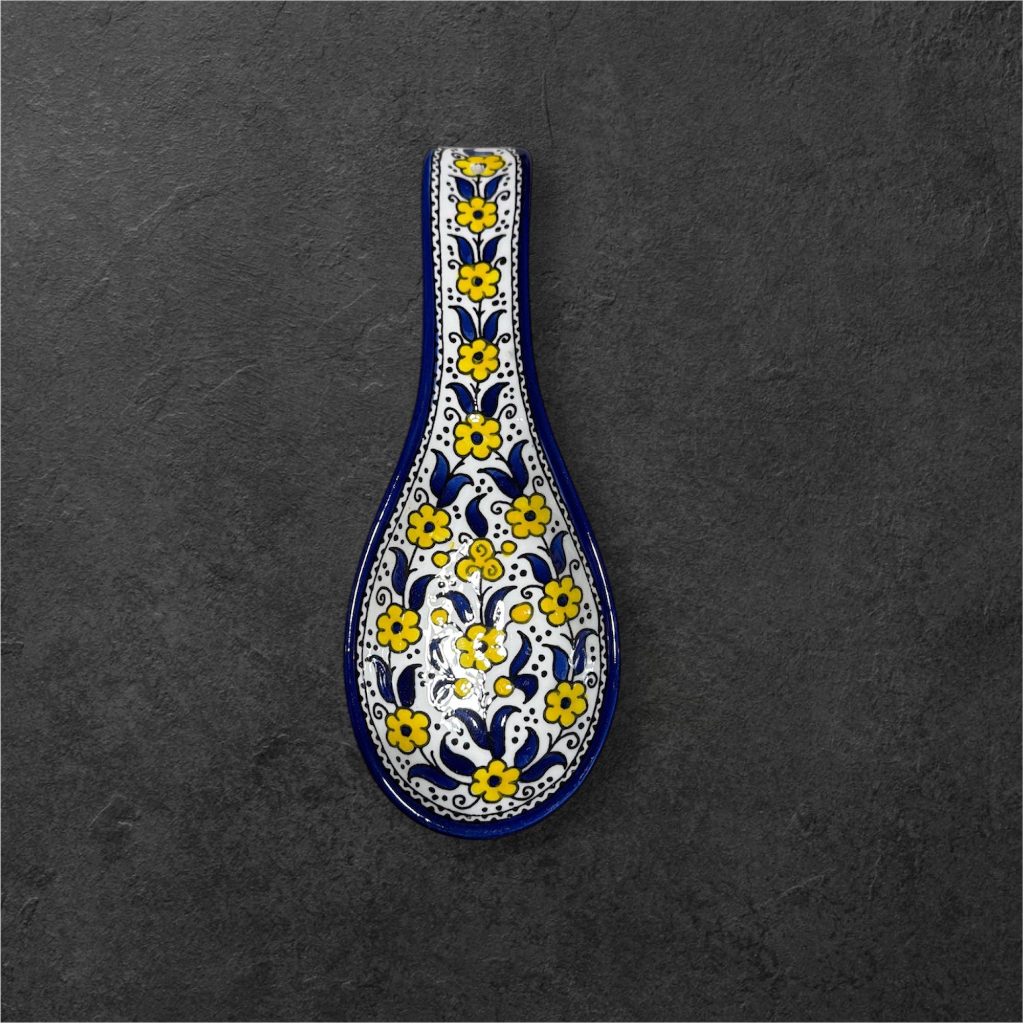 Handmade Ceramic spoon rest made in Hebron/Palestine by Fakhouri family