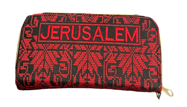 Palestinian Made Thobe Style Red Embroidered Wallets, Jerusalem, Bethlehem, Free Palestine