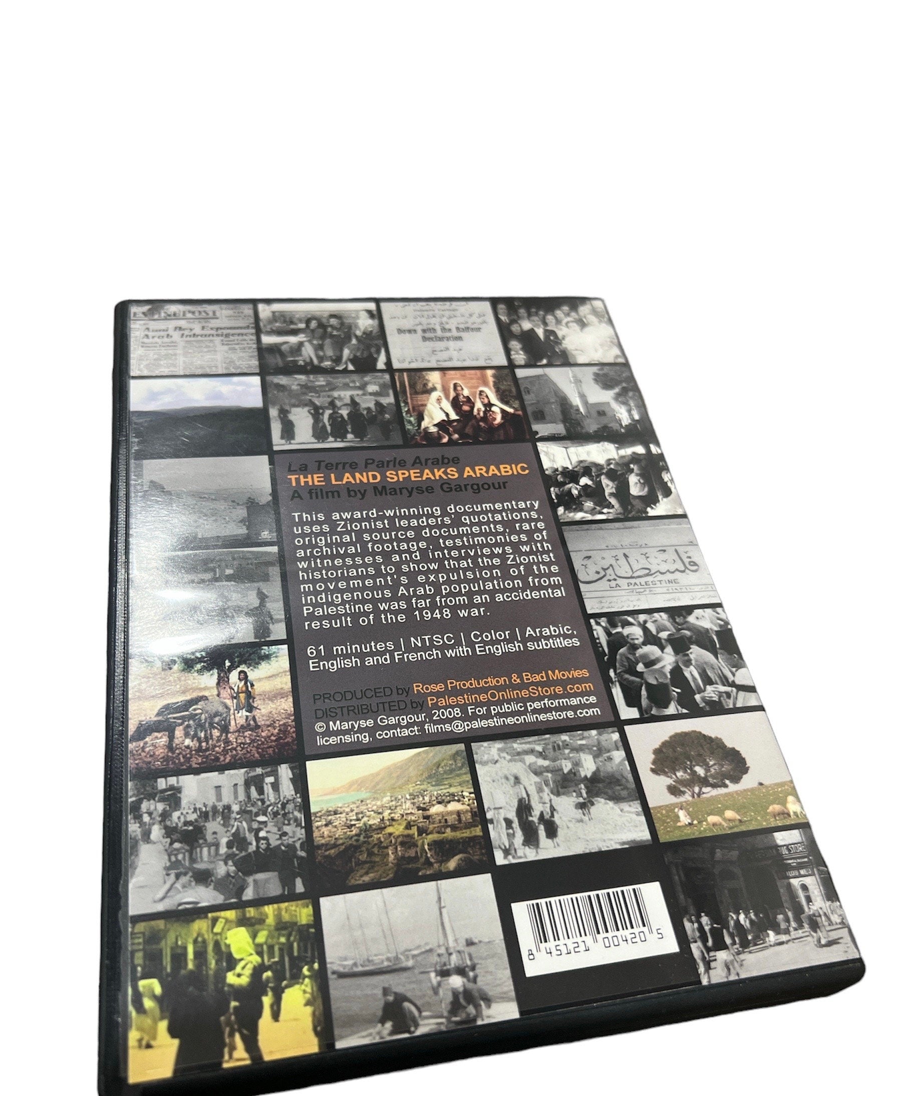 The Land Speaks Arabic Documentary DVD, Free Palestine