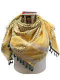 Palestine Made keffiyeh: Authentic Green/Yellow Woven Scarf