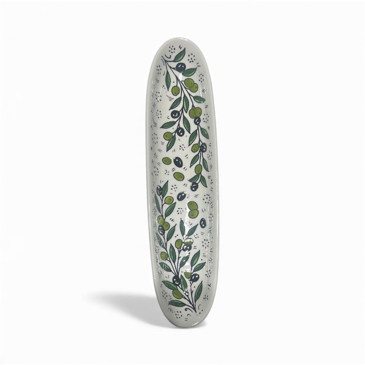 Handmade ceramic Olives branch design Appetizer plate  (13”)made in Hebron Palestine