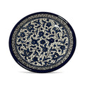 Handmade ceramic Floral Blue design round plate6.5”made in Palestine