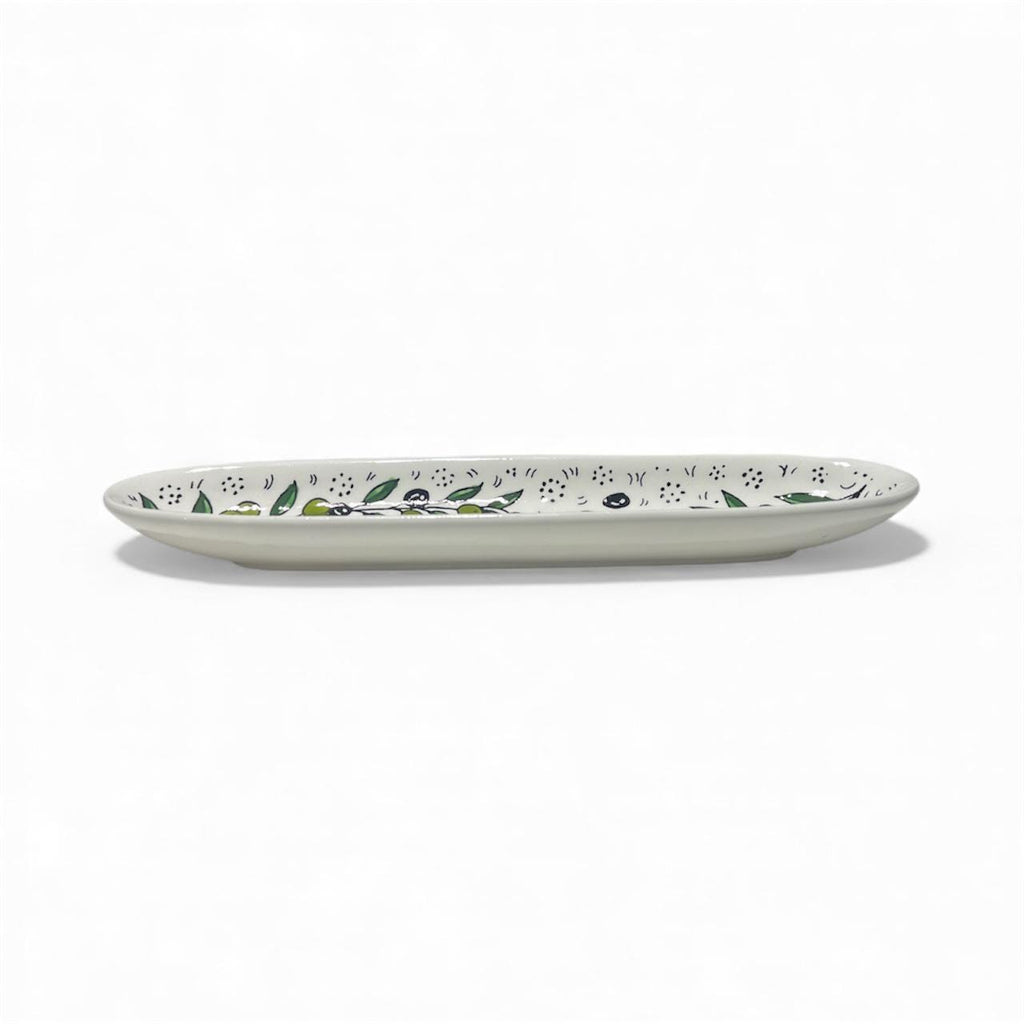 Handmade ceramic Olives branch design Appetizer plate  (13”)made in Hebron Palestine