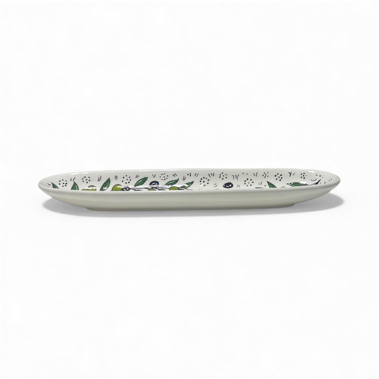 Handmade ceramic Olives branch design Appetizer plate  (13”)made in Hebron Palestine