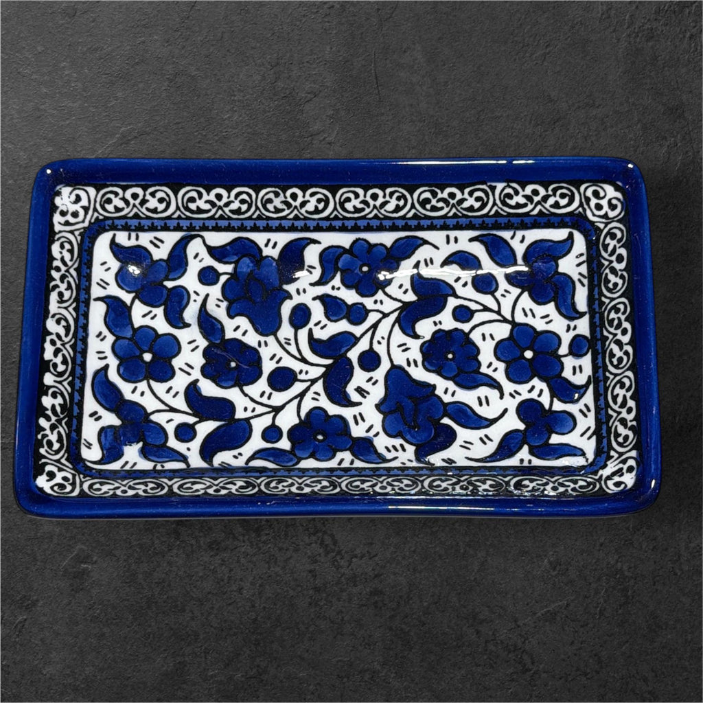 Handmade Rectangular ceramic serving plate made in Hebron/Palestine by Fakhouri family