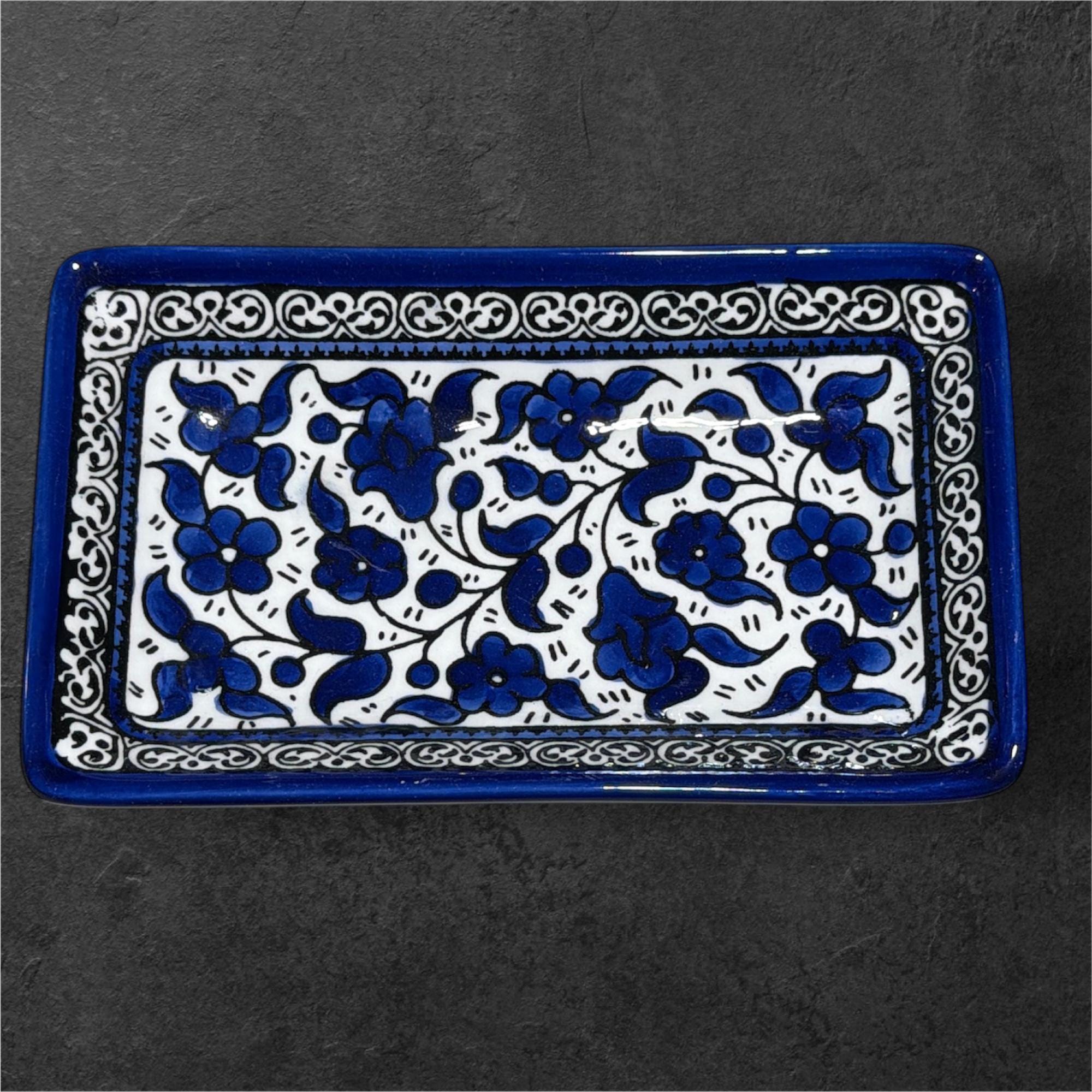 Handmade Rectangular ceramic serving plate made in Hebron/Palestine by Fakhouri family
