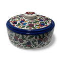 Handmade ceramic Floral covered casserole  (8.5”)made in Hebron,Palestine