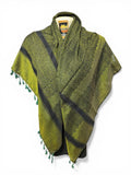 Authentic Palestine Made keffiyeh Scarf: olive green on black with Woven Tessels
