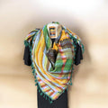 Authentic Palestine Made keffiyeh Scarf: multicolor kufiyeh with Woven Tessels